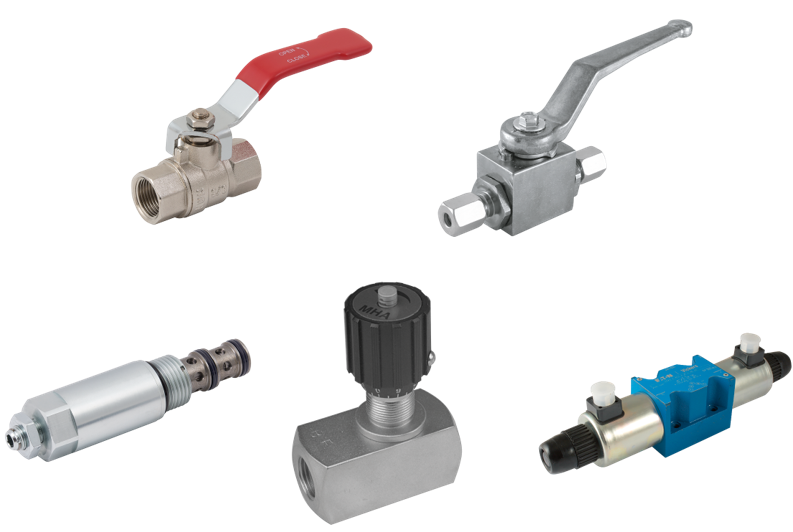 A selection of hydraulic valves